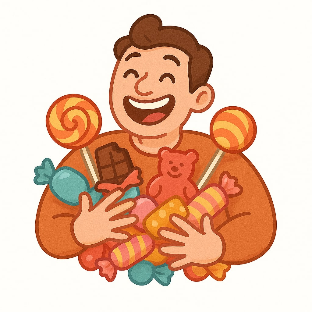 Is Phimosis Normal?: Man with loads of sweets