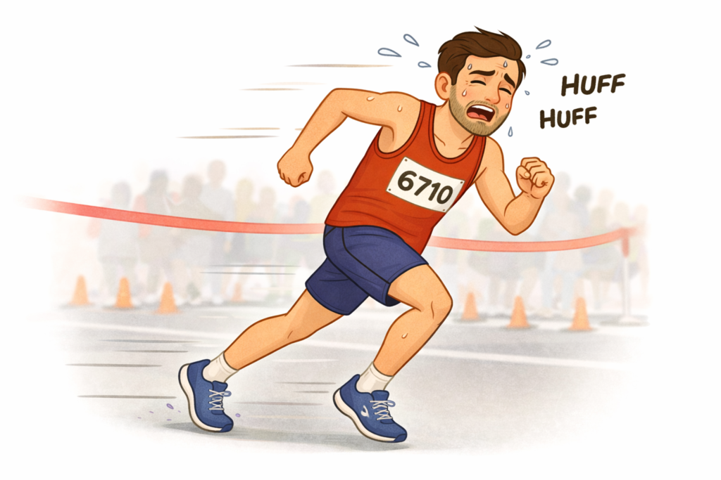 Phimosis Stretching: Man sprinting marathon